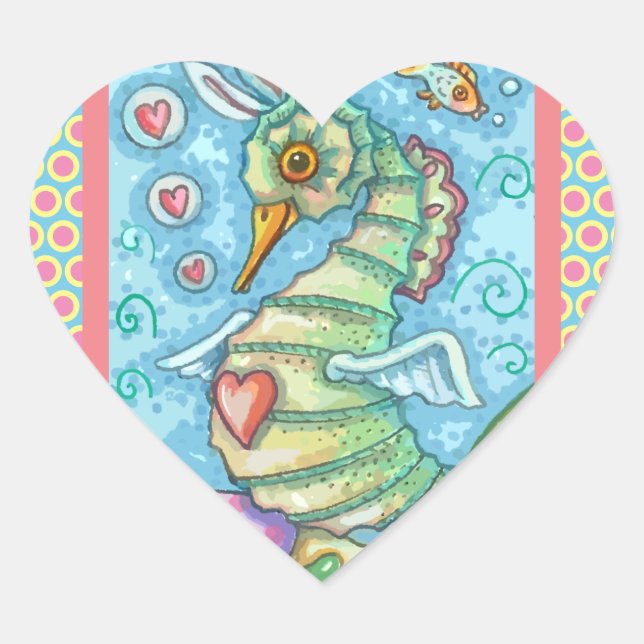 EASTER FANTASY, CUTE SPRING SEAHORSE STICKERS (Front)