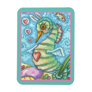 EASTER FANTASY, SPRING SEAHORSE HOLIDAY MAGNET