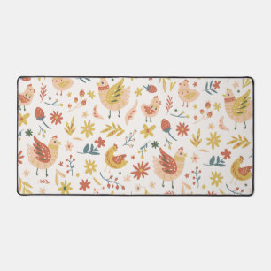 Easter Farm Chicken Pattern Desk Mat