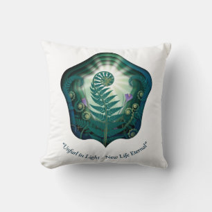 Easter Fern Unfurl in Glory, Easter Gift Cushion