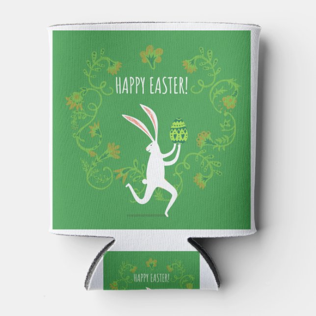 Easter Festival Theme cute bunny Design. Can Cooler (Front)