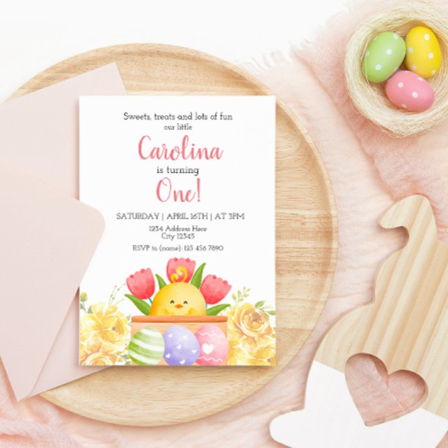 Easter First Birthday Invitation (Creator Uploaded)
