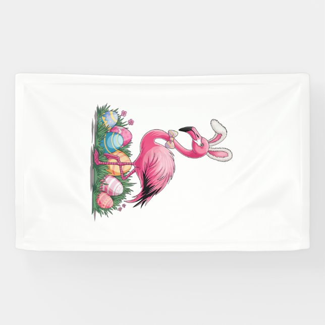 Easter Flamingo T-Shirt Banner (Horizontal)