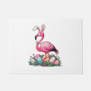 Easter Flamingo T-Shirt Doormat