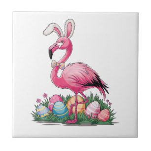 Easter Flamingo T-Shirt Tile