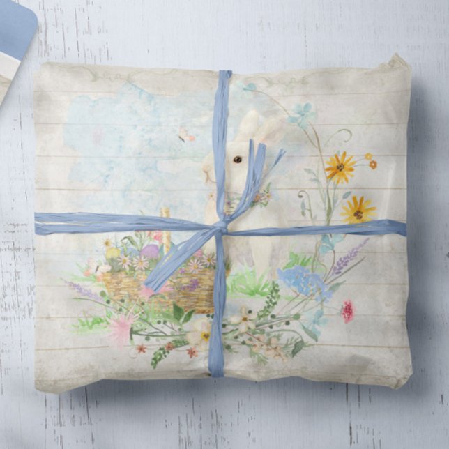 Easter Floral Bunny Eggs Basket Spring Decoupage T Tissue Paper (Creator Uploaded)