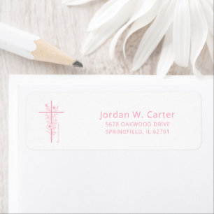 Easter Floral Cross He is Risen Pastel Pink