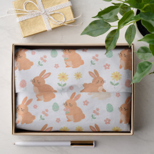 Easter floral egg bunny pattern tissue paper
