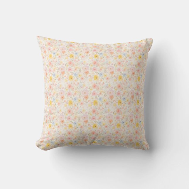 Easter Floral Fabric – Pastel Cute   Cushion (Front)