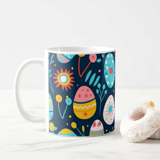 Easter Folk Garden Coffee Mug (With Donut)