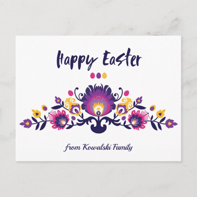 Easter Folklore arrangement Custom Text Postcard (Front)