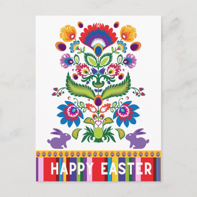 Easter Folklore Vertical Custom Text Postcard (Front)