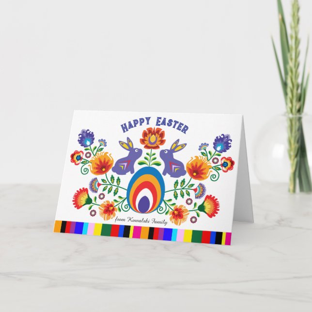 🐰🐇Easter Folklore with 2 bunnies,  Card (Front)