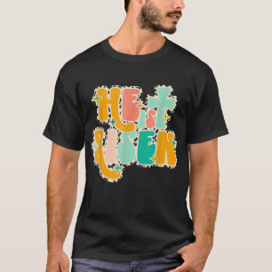 Easter For Christian He Jesus is Risen Leopard Gra T-Shirt