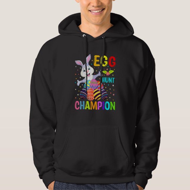 Easter For Kids Egg Hunt Champion Gamer Hoodie (Front)