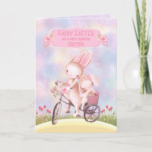 Easter for Sister Sweet Bunnies on a Bike Card