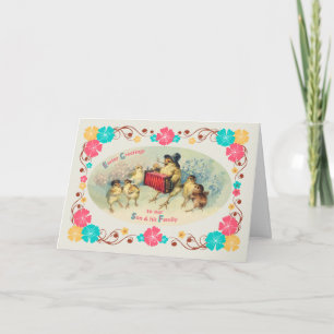 Easter for Son & his Family Vintage Musical Chicks Holiday Card
