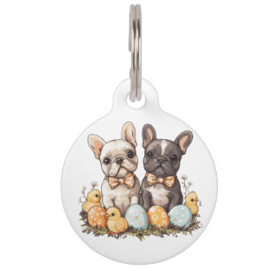 Easter French Bulldogs Pet Tag