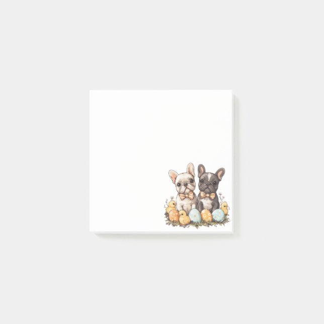 Easter French Bulldogs Post-it Notes (Front)