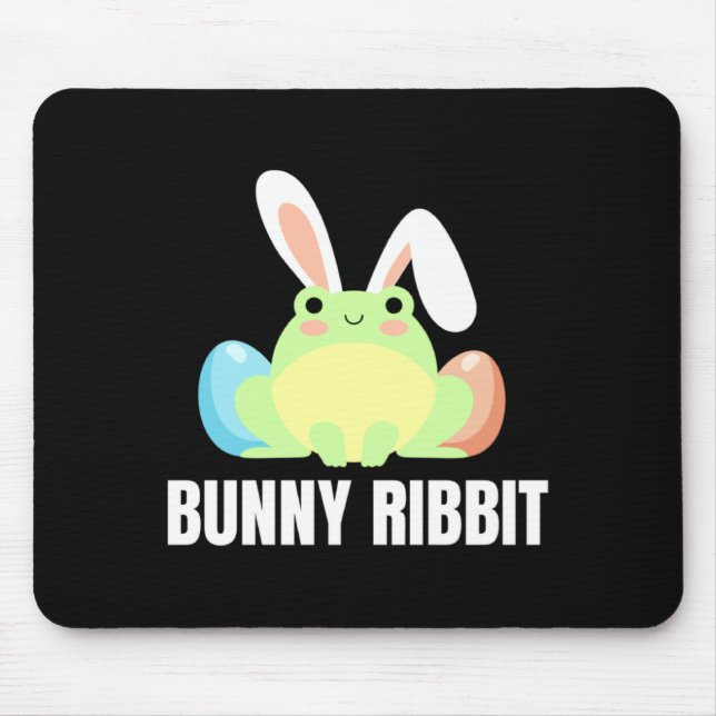 Easter Frog Bunny Ribbit Amphibian Design Mouse Pad (Front)