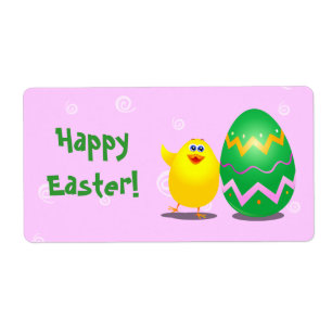 Easter funny chick, label