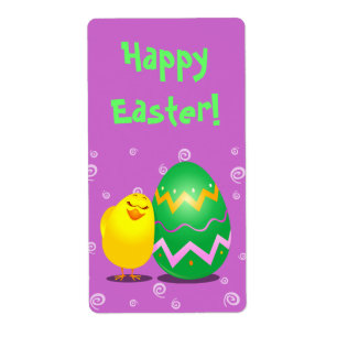 Easter funny chick, label