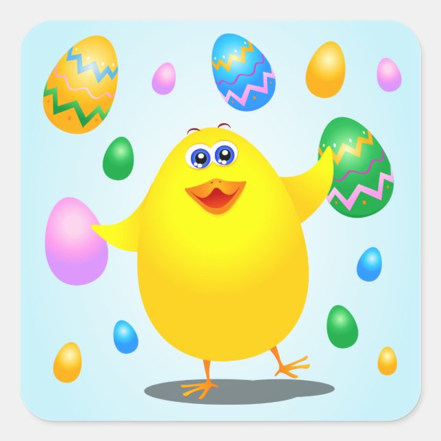 Easter funny chick, sticker (Front)