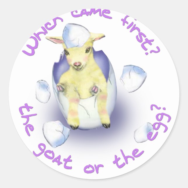 Easter Funny Goat Classic Round Sticker (Front)