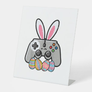 Easter Gaming Controller Bunny Ears Boys Kids Yout Pedestal Sign