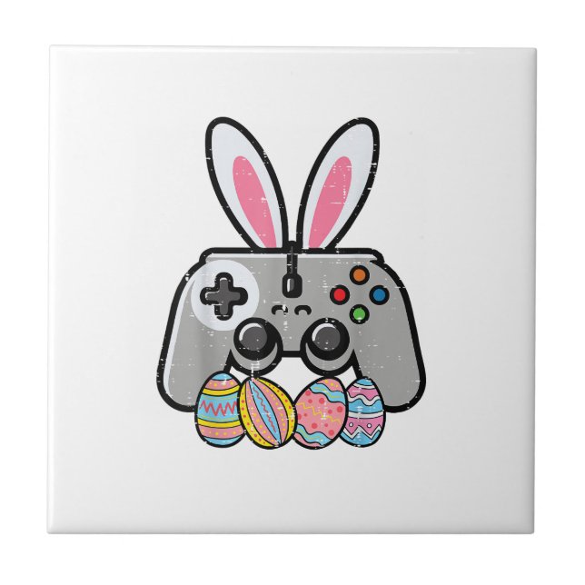 Easter Gaming Controller Bunny Ears Boys Kids Yout Tile (Front)