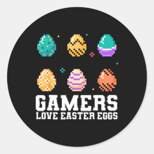 Easter Gaming Gamers Love Easter Eggs Video Gamer  Classic Round Sticker