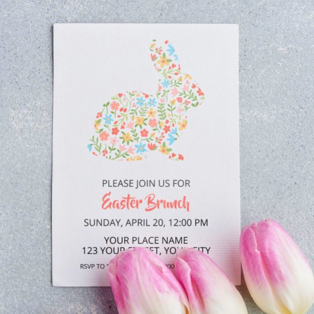 Easter Garden Bunny Easter Brunch Invitation (Creator Uploaded)