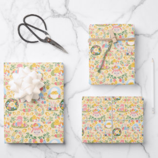 Easter Garden Yellow Spring Wrapping Paper Sheet