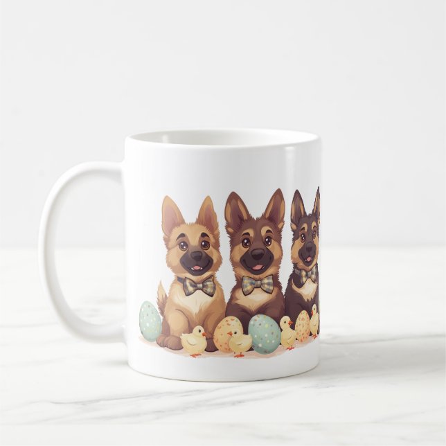 Easter German Shepherd Dogs Coffee Mug (Left)