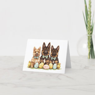 Easter German Shepherd Dogs Holiday Card