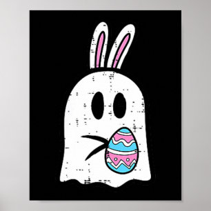 Easter ghost bunny egg pocket funny rabbit womenEa Poster