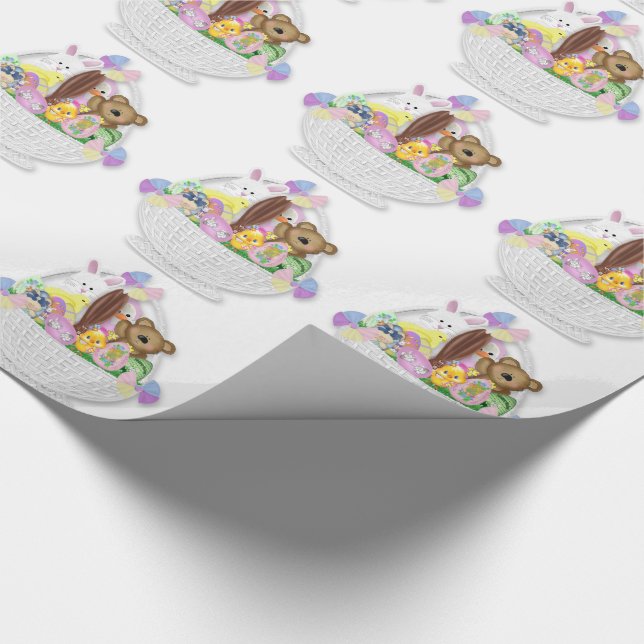 Easter Gift Wrap/Animals in a Basket Wrapping Paper (Corner)