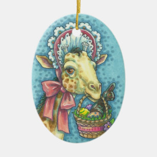 EASTER GIRAFFE ORNAMENT Oval