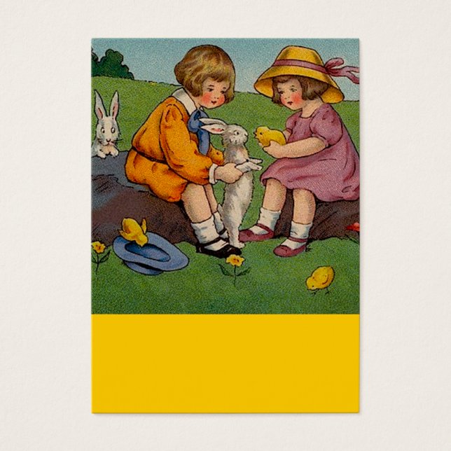 Easter Girl and boy with bunnies (Front)