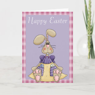 Easter Girl Bunny Easter Holiday Greeting Card