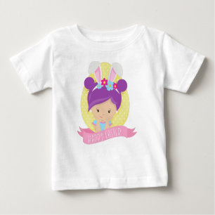Easter Girl, Easter Egg, Purple Hair, Bunny Ears Baby T-Shirt