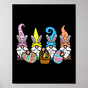 Easter Gnome Bunnies Egg Hunting Men Women Kids Bo Poster