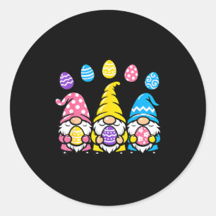 Easter gnome egg trio cute spring classic round sticker