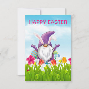 Easter Gnome Greeting Flat Card