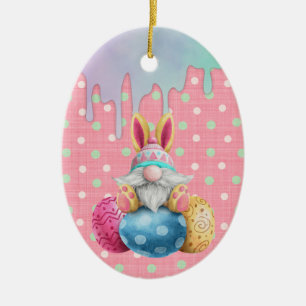Easter Gnome Polkadot Eggs Icing Drips Ceramic Tree Decoration