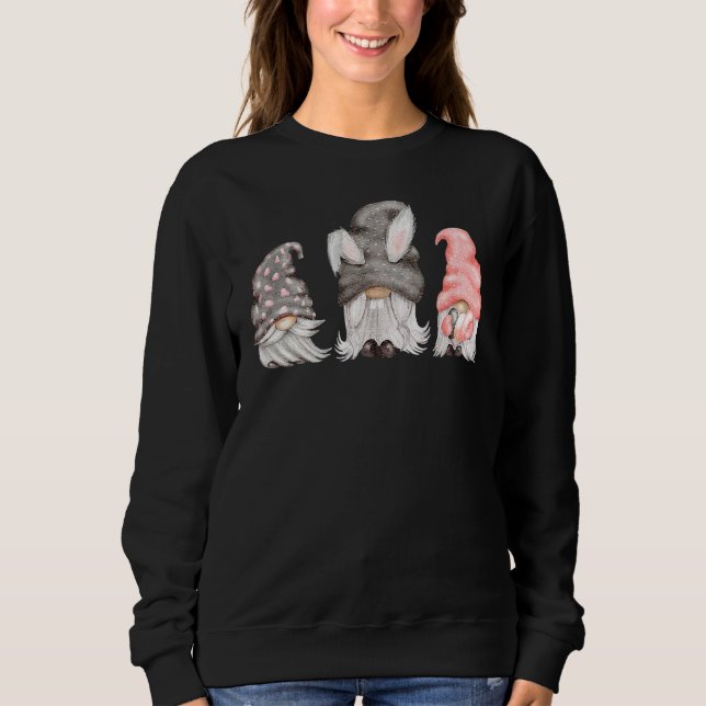 Easter Gnomes Cute Easter Egg Basket Funny Easter  Sweatshirt (Front)