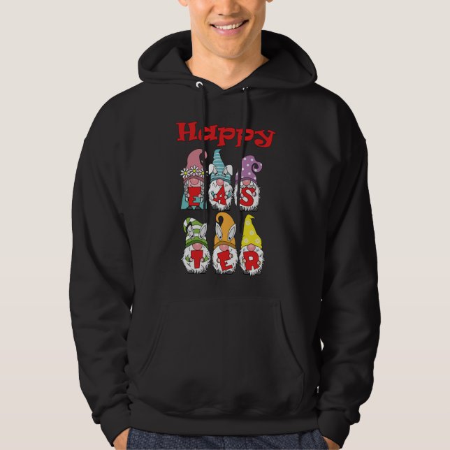 Easter Gnomes Funny Easter Egg Hunting Hoodie (Front)