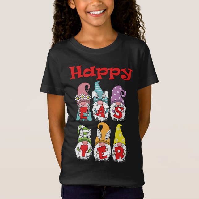 Easter Gnomes Funny Easter Egg Hunting T-Shirt (Front)