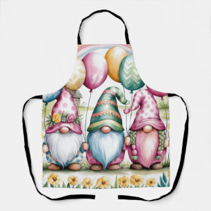 Easter Gnomes in Watercolor Birthday Party Gift Apron