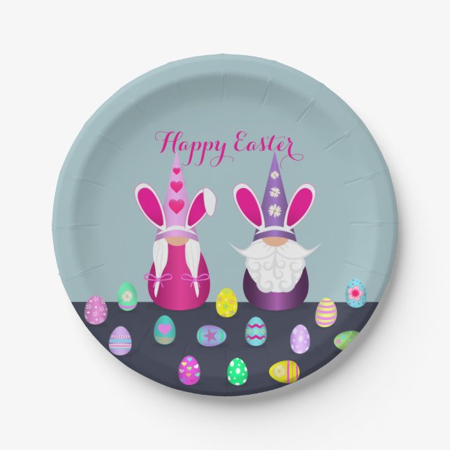 Easter Gnomes Paper Plate (Front)